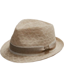 Biltmore Braided Cloth Fedora, Khaki Tan