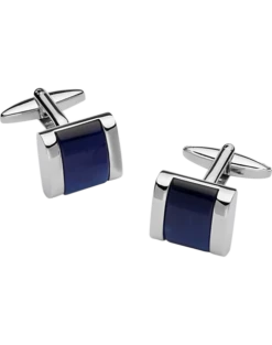 Pronto Uomo Blue Fiberoptic Square Cufflinks
