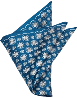 Pronto Uomo Pocket Square, Navy Medallion