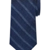 Pronto Uomo Narrow Tie, Navy Stripe