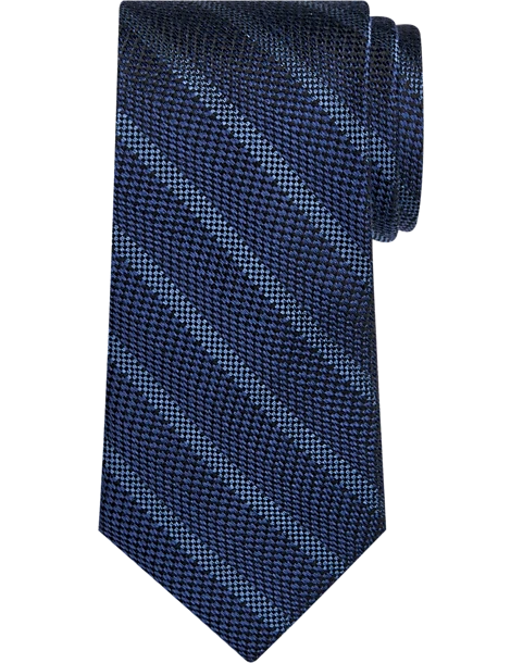 Pronto Uomo Narrow Tie, Navy Stripe 1 Pronto Uomo Narrow Tie, Navy Stripe