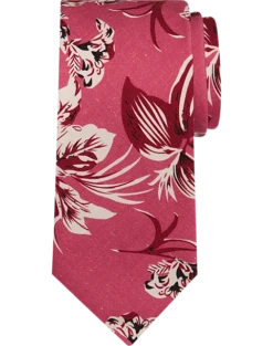 Pronto Uomo Narrow Tie, Berry Tropical Print