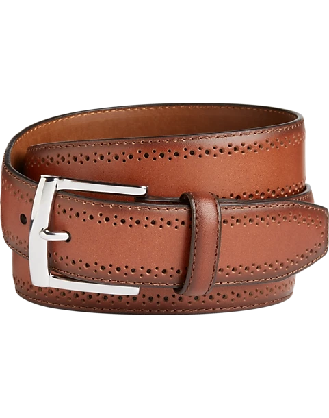 Johnston & Murphy Perforated Edge Belt, Cognac 1 Johnston & Murphy Perforated Edge Belt, Cognac