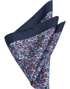 Joseph Abboud Pocket Square, Navy & Purple Floral