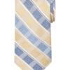 Pronto Uomo Narrow Tie, Yellow & Blue Grid Stripe