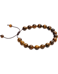 Pronto Uomo Tiger Eye & Gunmetal Bracelet, Brown