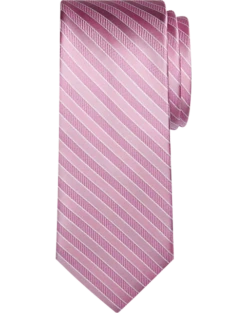 Egara Narrow Tie, Pink Stripe