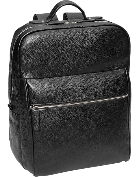 Joseph Abboud Pebble Leather Backpack, Black 1 Joseph Abboud Pebble Leather Backpack, Black