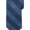 Calvin Klein Narrow Tie, Dark Blue Tonal Plaid