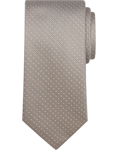 Calvin Klein Narrow Tie, Taupe Pin Dot 1 Calvin Klein Narrow Tie, Taupe Pin Dot
