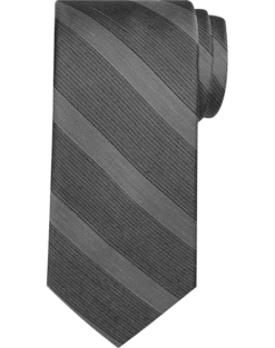 Awearness Kenneth Cole Narrow Tie, Charcoal Calvino Stripe