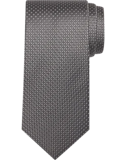 Pronto Uomo Narrow Tie, Charcoal Circle Dot