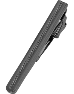 Pronto Uomo Tie Bar, Etched Gunmetal