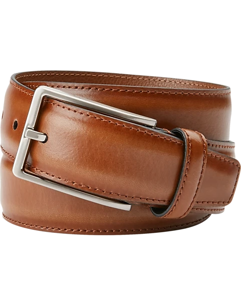 Joseph Abboud Feather Edge Leather Belt, Cognac 1 Joseph Abboud Feather Edge Leather Belt, Cognac