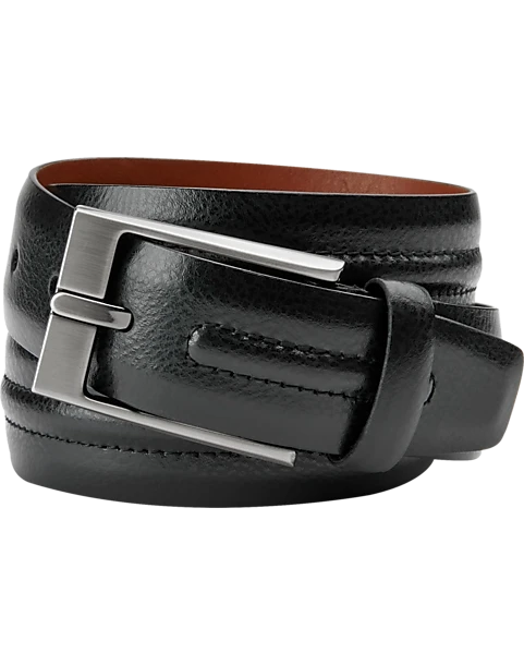 Joseph Abboud Feather Edge Leather Belt, Black 1 Joseph Abboud Feather Edge Leather Belt, Black