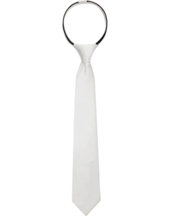 Egara Boys Zipper Tie, White