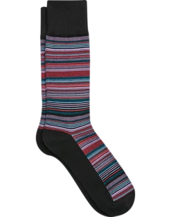 Egara Black Multicolor Stripe Socks, 1 Pair