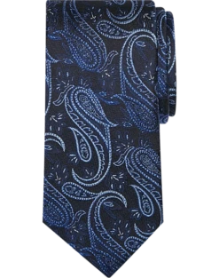 Pronto Uomo Narrow Tie, Blue Paisley