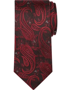 Pronto Uomo Narrow Tie, Burgundy Paisley