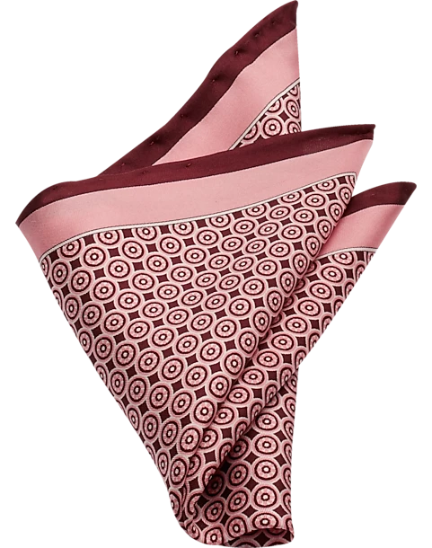 Pronto Uomo Pocket Square, Burgundy Square And Dot 1 Pronto Uomo Pocket Square, Burgundy Square And Dot