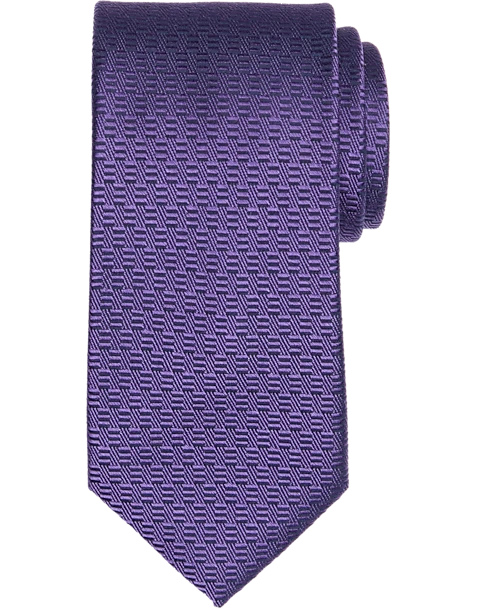 Pronto Uomo Narrow Tie, Purple Geo -Elite Suit Shop MW40 8XJX 32 PRONTO UOMO PURPLE MAIN