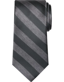 Pronto Uomo Narrow Tie, Charcoal Stripe