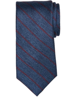 Pronto Uomo Narrow Tie, Navy Pencil Stripe