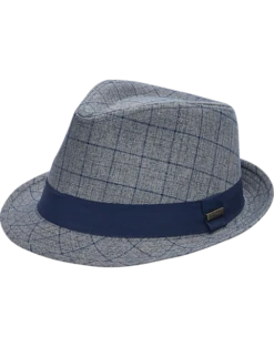 Biltmore Fedora, Gray Plaid
