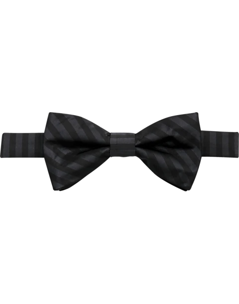 Pronto Uomo Pre-Tied Bow Tie, Black Stripe 1 Pronto Uomo Pre-Tied Bow Tie, Black Stripe