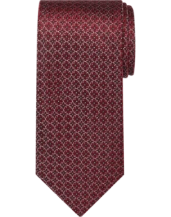 Joseph Abboud Narrow Tie, Burgundy Mini Floral