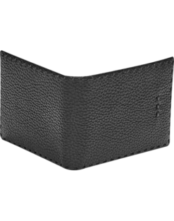 Joseph Abboud Bi-Fold Pebbled Leather Wallet, Black