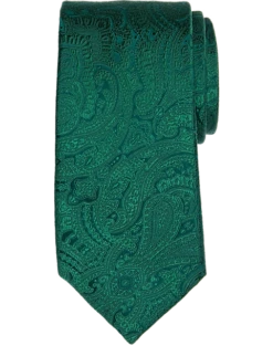 Joseph Abboud Narrow Tie, Green Tonal Paisley