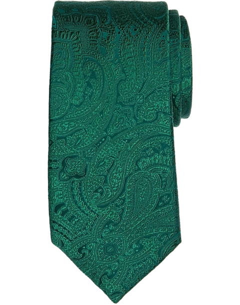 Joseph Abboud Narrow Tie, Green Tonal Paisley 1 Joseph Abboud Narrow Tie, Green Tonal Paisley