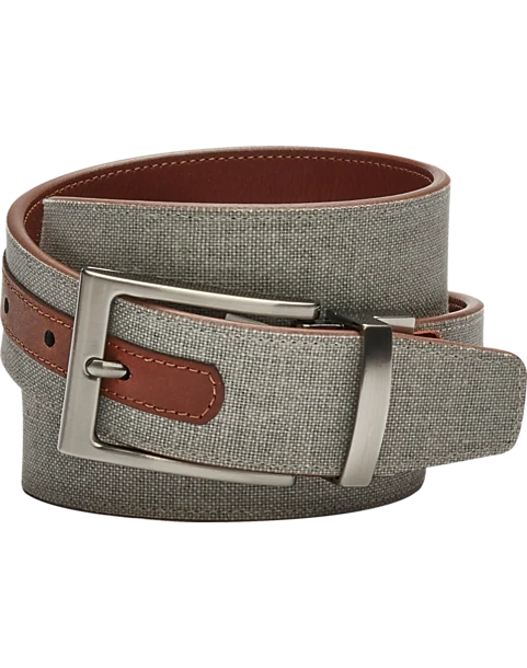 Joseph Abboud Reversible Leather & Linen Casual Belt, Tan & Brown 2 Joseph Abboud Reversible Leather & Linen Casual Belt, Tan & Brown - Image 2