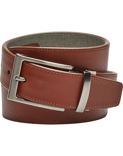Joseph Abboud Reversible Leather & Linen Casual Belt, Tan & Brown 1 Joseph Abboud Reversible Leather & Linen Casual Belt, Tan & Brown