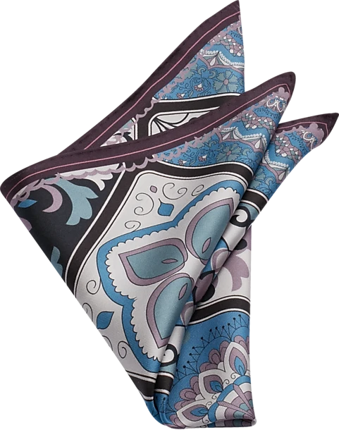 Joseph Abboud Pocket Square, Blue Tile Mosaic 1 Joseph Abboud Pocket Square, Blue Tile Mosaic