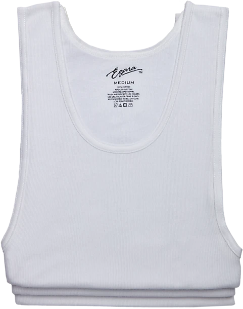 Egara Slim Fit Tank Top, 3-Pack, White 1 Egara Slim Fit Tank Top, 3-Pack, White