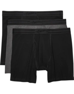 Egara Slim Fit Boxer Briefs, 3-Pack, Black & Gray