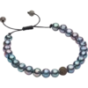 Pronto Uomo Gray Freshwater Pearl And Brass Bead Bracelet