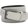 Egara Feather Edge 32mm Faux Leather Belt, White