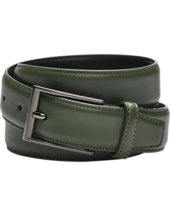 Egara Feather Edge 32mm Faux Leather Belt, Green