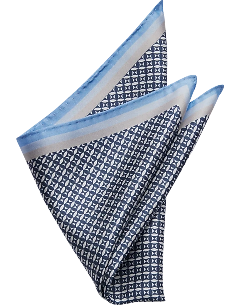Pronto Uomo Pocket Square, Blue Check 1 Pronto Uomo Pocket Square, Blue Check