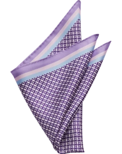 Pronto Uomo Pocket Square, Purple Check
