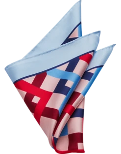 Pronto Uomo Pocket Square, Red Crisscross