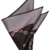 Joseph Abboud Pocket Square, Charcoal Floral Chain