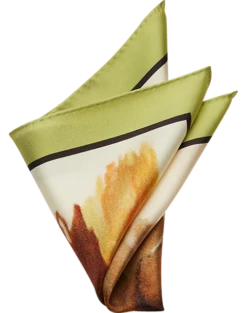 Joseph Abboud Pocket Square, Ivory Abstract Floral