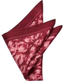 Joseph Abboud Pocket Square, Burgundy Abstract Swirls