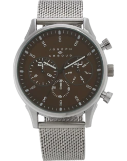 Joseph Abboud Watch, Silver & Brown