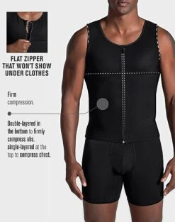 Leo By Leonisa Body Shaper Vest With Back Support, Black -Elite Suit Shop MW40 8YFU 02 LEO USA BLACK ALT2
