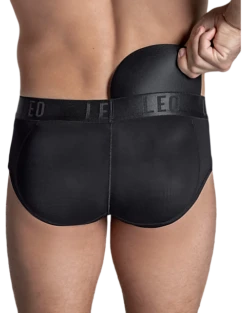 Leo By Leonisa Butt Lift Padded Briefs, Black 7 Leo By Leonisa Butt Lift Padded Briefs, Black -Elite Suit Shop MW40 8YFX 02 LEO USA BLACK ALT3